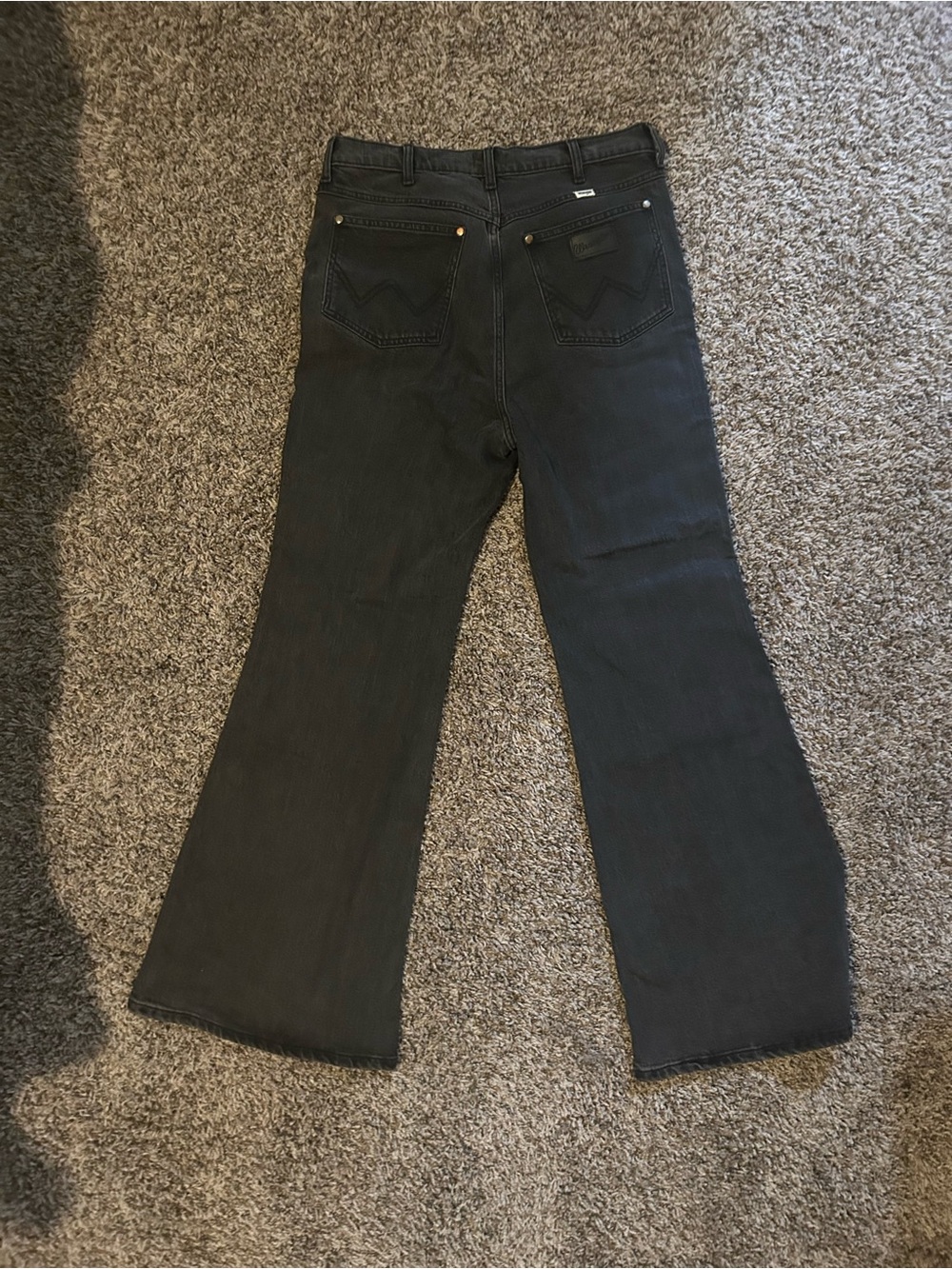 Wrangler Black Flare Jeans - Wide Leg - Picture 2 of 3